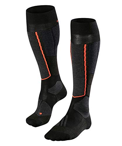 FALKE ST4 Wool, Calcetines De Esquí Mujer, Lana Merino, Negro (Black-Mix 3010), 37-38 (1 Par)