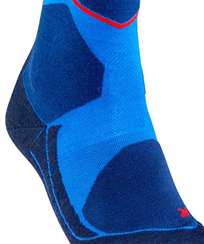 Falke ST4 Wool Skiing Kniestrümpfe Calcetines hasta la Rodilla para Hombre, Azul y Gris, 39-41