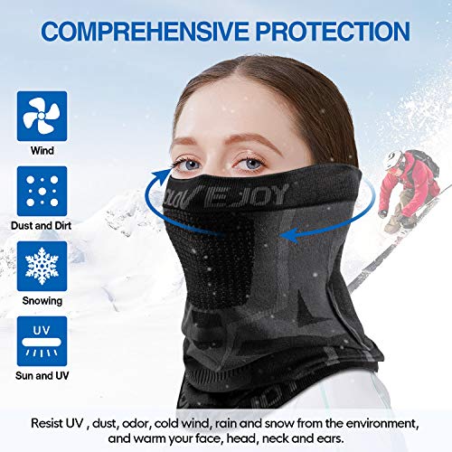 Faneam Mascarilla Calentador de Cuello Hombres Mujeres Transpirable Facial Bufanda de Invierno Máscara Pasamontaña para Ciclismo Braga para Cuello Multifunción Bandana para Moto Bicicleta Esqui (raya)