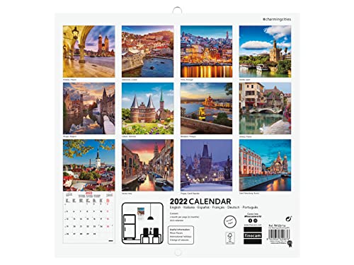 Finocam - Calendario 2022, 18x18 - 180x360 mm Imágenes de Pared Internacional Charming, Charming Cities