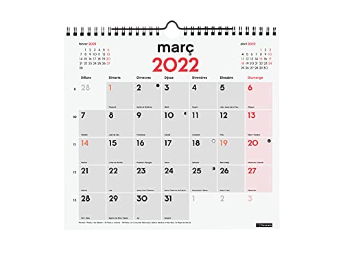 Finocam - Calendario 2022 M - 265x245 mm Neutro de Pared para Escribir Catalán