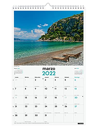 Finocam Imágenes de Pared - Calendario 2022, 250x400 mm, Multicolor (Paisajes Paradisíacos)