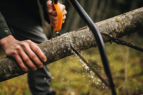 Fiskars Sierra de arco para madera verde, Cuchilla fija, Longitud: 70 cm, Negro/Naranja, 1000615