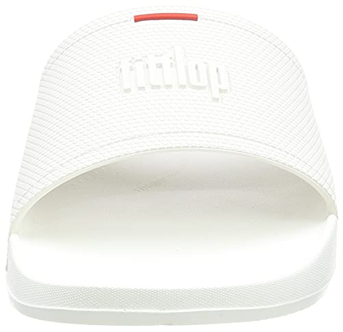 Fitflop IQUSHION Ergonomic Pool Slide, Chanclas Hombre, Blanco (Bright White), 44 EU