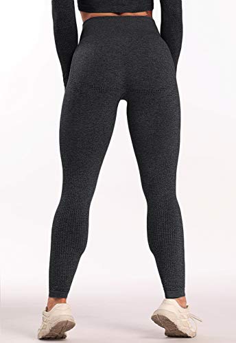 FITTOO Leggings Sin Costuras Mallas Mujer Pantalon Deportivo Alta Cintura Yoga Elásticoss #1 Negro Medium