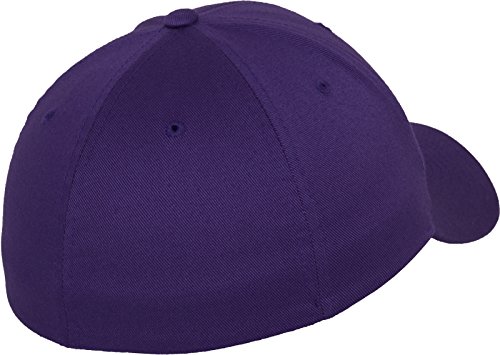 Flexfit Wooly Combed Gorra de béisbol para Unisex adulto, Morado (purple), Youth