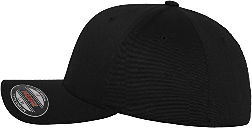 Flexfit Wooly Combed Gorra de béisbol para Unisex adulto, Negro (black), Youth