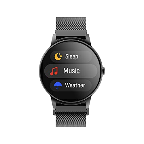 ForeVive2 smartwatch Mujeres, Hombres SB-330 IP68 Barra de Actividad Inteligente para iOS Android, Monitor de sueño, podómetro, calorías, Reloj Deportivo, Correa Intercambiable, menú español (Negro)