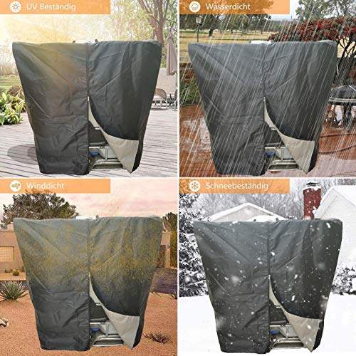 Funda bidon 1000 litros IBC,Cubierta Antipolvo Capucha Protectora contra el Sol Ton Barrel Cubierta para Lluvia para Tanque de Agua de Lluvia Contenedor IBC Funda deposito1000 L Negro