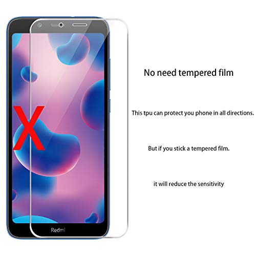 Funda para Xiaomi Redmi 7A, Transparente TPU Silicona + PC 2 en 1 360°Full Body Anti-Arañazos Protectora Carcasa Case Cover para Xiaomi Redmi 7A