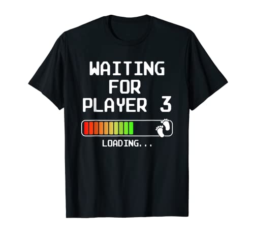 Futuro Padre Papá que espera cargando - Mamá Player 3 Camiseta