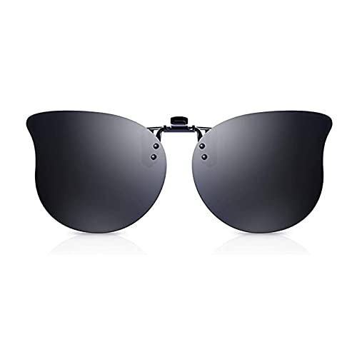 Gafas sol unisex Sin marco clip Fuerte Ultraligero Clip Solar Gafas Sol Gafas sol clip lente polarizada Clip antideslumbrante Gafas para miopía Deportes al aire libre pesca gafas conducción negro