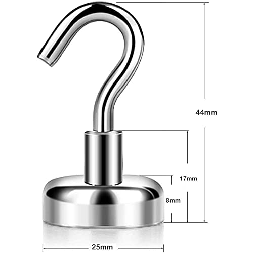 Ganchos Magnéticos, ZFYQ 8 pzas 25MM Imanes con Gancho, 18KG imanes ultra potentes ganchos, Pared para los Accesorios de Cocina Almacenamiento