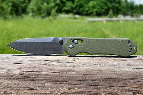 Ganzo Cuchillo Navaja, Unisex, G7452-GR-WS, Verde, Talla única