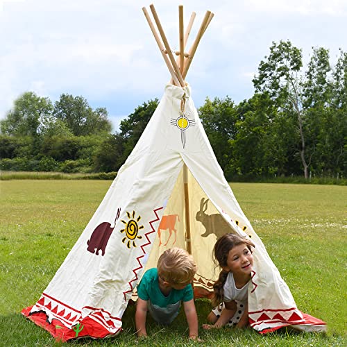 Garden Games - Tienda de Campaña, Teepee Wigwam Play Tent, Lienzo de Algodón Natural