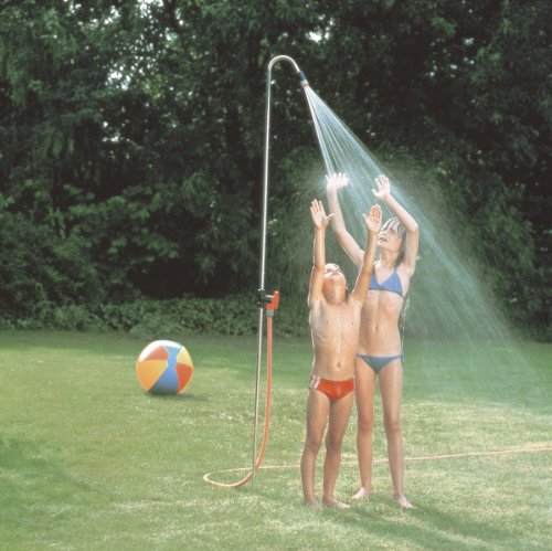 Gardena 958-30 - Ducha de jardín con Agradable Chorro, la cantidad de Agua se Regula de Forma Continua o se Cierra, con pincho para Clavar en el césped