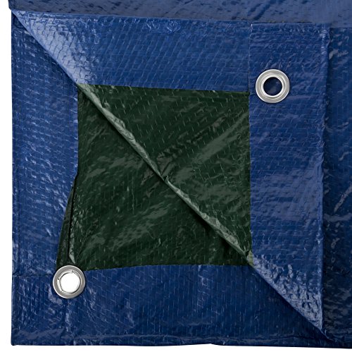 GardenMate 3 x 6 m 90 g/m2 Lona de protección Universal azul/verde | Funda protectora | Lona impermeable