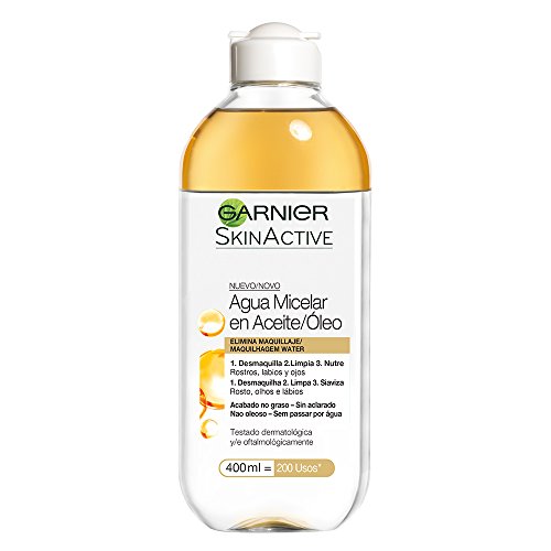 Garnier Skin Active, Agua micelar (piel grasa, en aceite waterproof) - 400 ml.