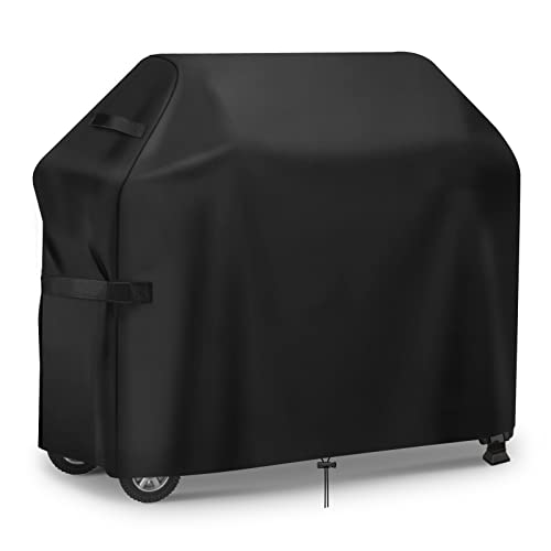 GARPROVM Funda para Barbacoa Impermeable 147x61x122cm, Cubierta para Barbacoa 420D Oxford, Protector para Barbacoa Anti Viento/UV/Impermeabilidad para Weber, Brinkmann,Outback,Char Broil etc Negro