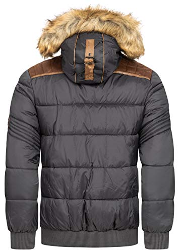 Geographical Norway Chaqueta de invierno para hombre, acolchada (Gris Oscuro, L)