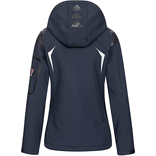 Geographical Norway - Chaqueta para mujer con capucha desmontable, Softshell, Tassion, para exteriores azul marino/rosa S