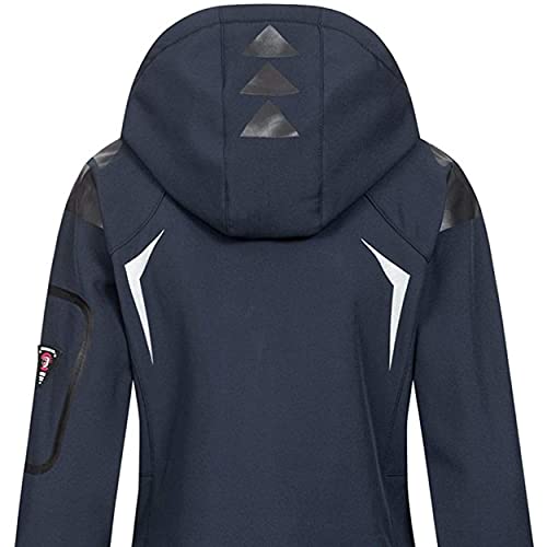 Geographical Norway - Chaqueta para mujer con capucha desmontable, Softshell, Tassion, para exteriores azul marino/rosa S