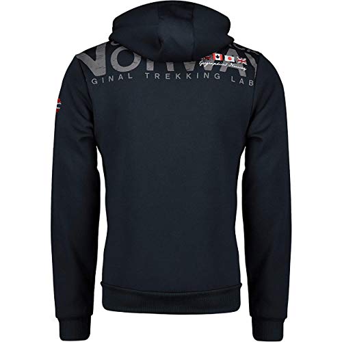 Geographical Norway FESPOTE Men - Sudadera Bolsillo Canguro Hombre - Sudadera Logotipo Hombre - Hoodie Manga Larga Capucha Hood - Sudadera Invierno Capucha Cremallera Sweat (Azul Marino XL)