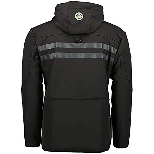 Geographical Norway ROYAUTE MEN - Chaqueta Softshell Impermeable Hombre - Capucha Transpirable Exterior - Chaqueta Cortavientos Invierno - Ideal Para Actividades Al Aire Libre (Negro L)