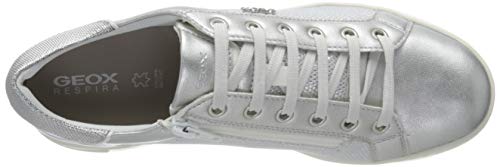 Geox D Jaysen B, Zapatillas Mujer, Color Blanco y Plateado, 38 EU