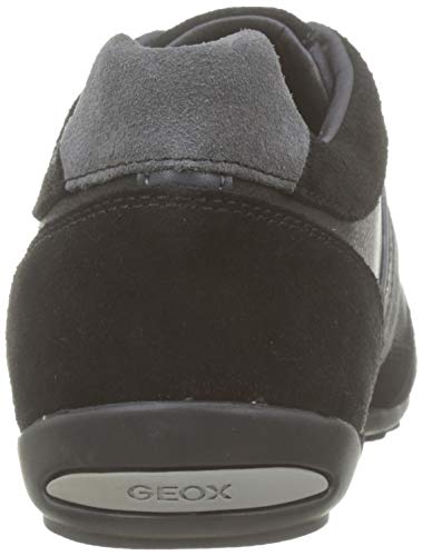 Geox U Wells F, Zapatillas Hombre, Black Dk Jeans, 39 EU