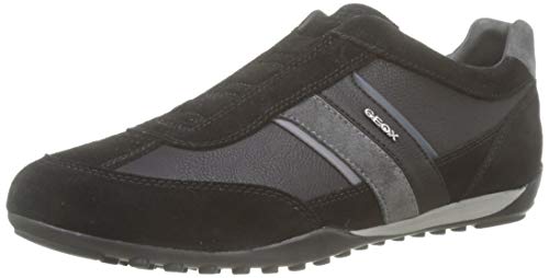 Geox U Wells F, Zapatillas Hombre, Black Dk Jeans, 39 EU