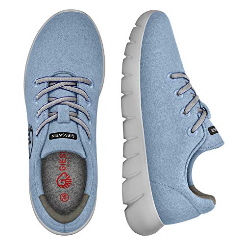 GIESSWEIN Merino Runners - Zapatillas deportivas para mujer, transpirables, de lana merino 3D, elásticas, ligeras, para el tiempo libre, con plantilla intercambiable, lavanda, 36 EU