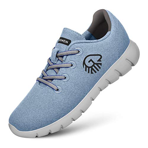 GIESSWEIN Merino Runners - Zapatillas deportivas para mujer, transpirables, de lana merino 3D, elásticas, ligeras, para el tiempo libre, con plantilla intercambiable, lavanda, 36 EU