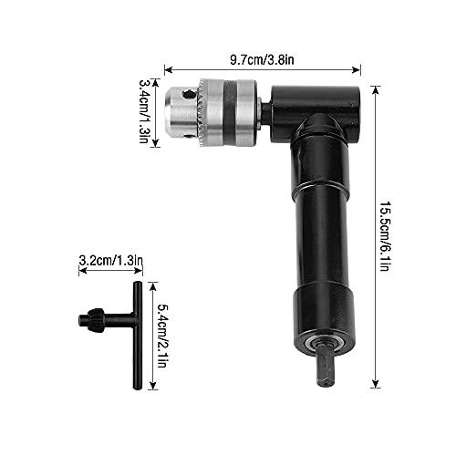 Gobesty Adaptador de taladro de ángulo recto de 90 grados, Accesorio de taladro de ángulo recto, cabezal de taladro eléctrico con mango hexagonal de 1 a 10 mm, destornillador de ángulo recto