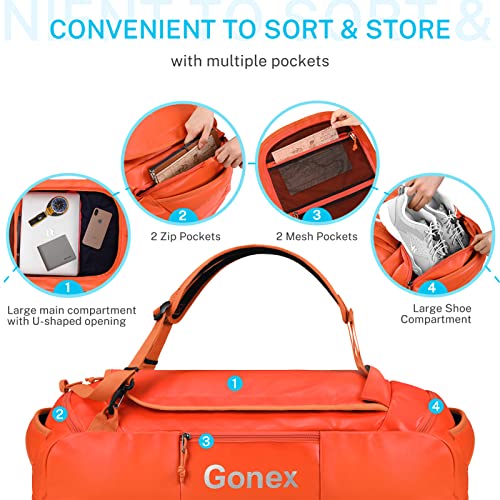 Gonex 80L Bolsa de Deporte Viaje Mochila Impermeable Duffel Bag Resistente al Agua para Deporte Acuático, Camping, Senderismo, Viajes, Gimnasio, Playa, Vela, Natación, Navegación, Surf