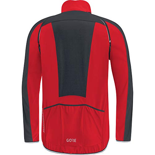 GORE WEAR C3 Chaqueta de hombre Zip-Off GORE WINDSTOPPER, M, Rojo/Negro