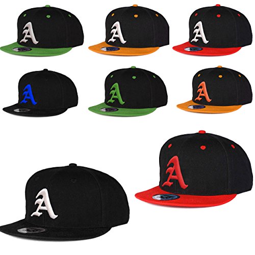 Gorra de béisbol Snapback 3D, letra "A" Gótica Hip-hop multicolor A Red White Regular