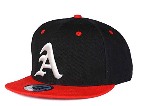 Gorra de béisbol Snapback 3D, letra "A" Gótica Hip-hop multicolor A Red White Regular