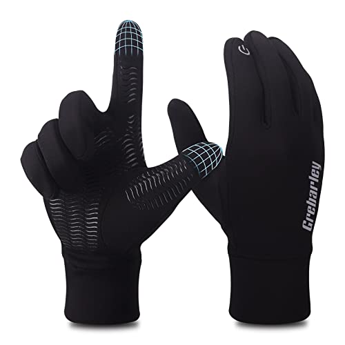 Grebarley Guantes de Invierno cálidos , Guantes Deportivos con Pantalla táctil a Prueba de Viento para Hombres y Mujeres, Guantes de Montar Ligeros, montañismo, Carrera, Ciclismo