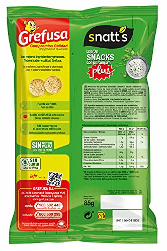 Grefusa Snatt's Natuchips Crema Fresca y Cebollino, 85g