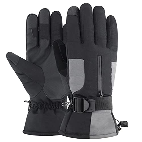 Guantes Nieve Invierno Hombres Mujeres Guantes de Esqui Termicos Impermeables Guantes de Pantalla Táctil Cálidos a Prueba de Viento para Snowboard Esquí Ciclismo Moto Bicicleta Running