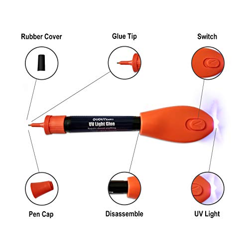 GUGUYeah Luz UV pegamento Pen Kit Claro Adhesivo 5 segundos reparación casi nada