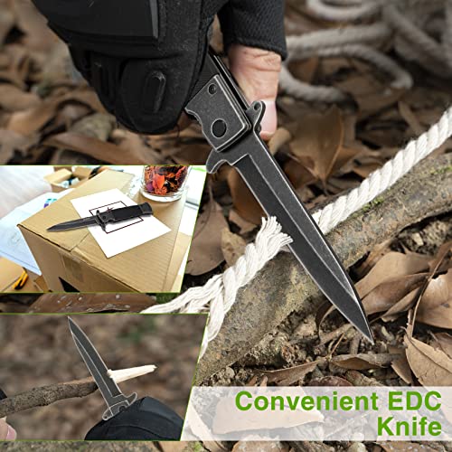 GVDV Cuchillo Plegable de Bolsillo con Mango G10, Navaja de Bolsillo de Acero Inoxidable 7Cr17 con Bloqueo de Seguridad, Cuchillo de Supervivencia para Acampar y Caza para Hombres