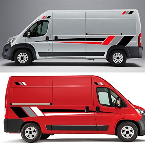 gzcfesbn Coche Cuerpo Pegatinas Motorhome Rayas Gráficos Calcomanías Compatible con Peugeot Boxer Citroen Jumper Fiat Ducato Camper Van ahgzc (Color Name : Style B, Size : L2H2)