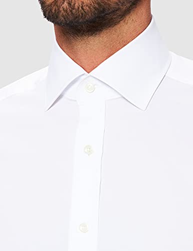 Hackett London Stretch Pop BC Camiseta, 800WHITE, 155 para Hombre