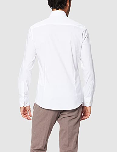 Hackett London Stretch Pop BC Camiseta, 800WHITE, 155 para Hombre