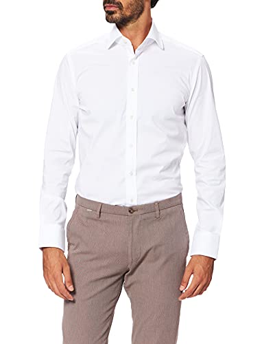 Hackett London Stretch Pop BC Camiseta, 800WHITE, 155 para Hombre