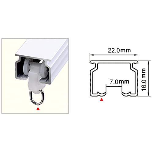 HASAYAKI Rodillos de riel de cortina, portadores de ruedas de cortina con pliegue ondulado, corredores de cortinas plegables, 20 piezas (22x16mm / 0,87x0,63 pulgadas) - Blanco