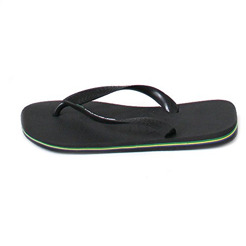 Havaianas Brasil Logo, Chanclas, para Unisex adulto, Negro Negro, 41/42 EU