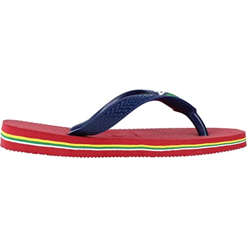 Havaianas Brasil Logo, Chanclas, para Unisex adulto, Rojo, 37/38 EU